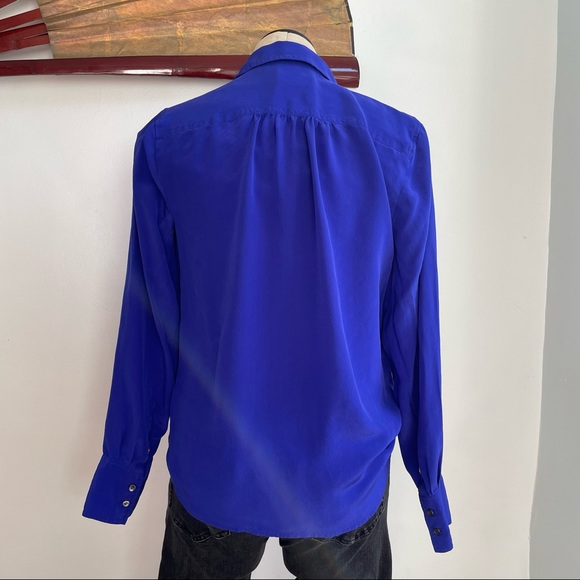 Beautiful J. Crew Silk Purple/Blue Button Down Long Sleeve Shirt - Picture 6 of 6